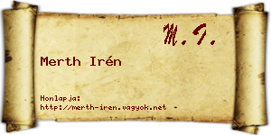 Merth Irén névjegykártya